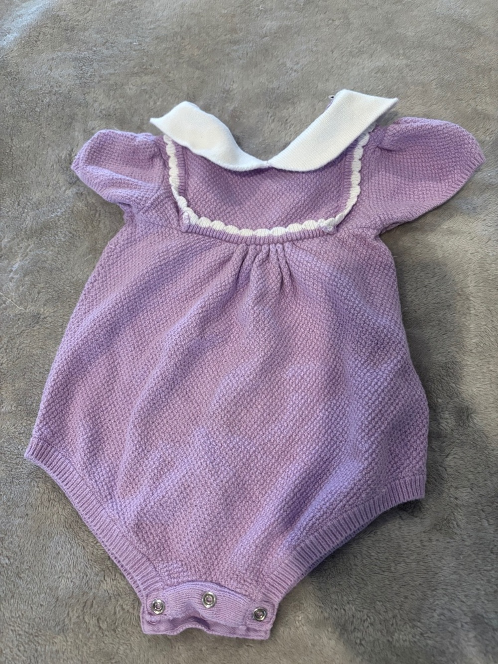 Janie and Jack Knitted Lavender Romper 18-24 Months